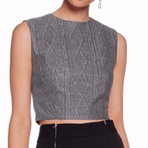NEW Alice + Olivia Kylnn Cable Knit Crop Top